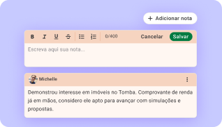 Huggy notes tab with a message recorded about the customer Huggy notes tab with a message recorded about the customer